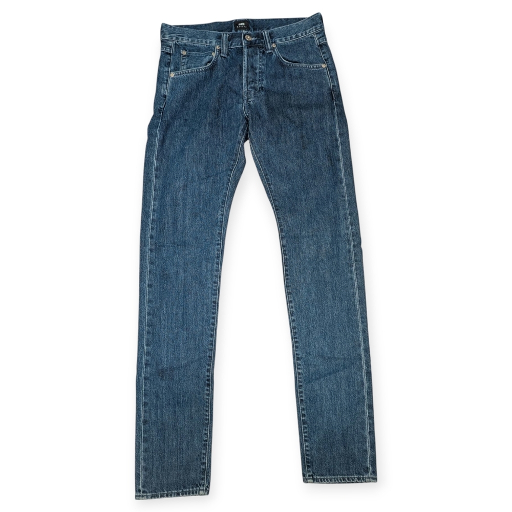 Edwin Japanese Denim 28X34 Blue Ed 55 Regular Tapered Denim Trousers Button Fly